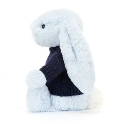 Bashful Blue Bunny with Personalised Navy Jumper