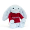 Bashful Blue Bunny with Personalised Red Jumper