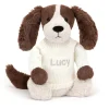 Bashful Fudge Puppy with Personalised Cream Jumper