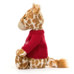 Bashful Giraffe with Personalised Red Jumper