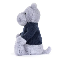 Bashful Hippo with Personalised Navy Jumper