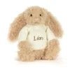 Bashful Luxe Bunny Curly with Personalised Cream Jumper