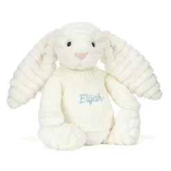 Bashful Luxe Bunny Nimbus with Personalised Cream Jumper