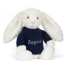 Bashful Luxe Bunny Nimbus with Personalised Navy Jumper