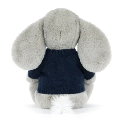 Bashful Luxe Elephant Thuddeus with Personalised Navy Jumper