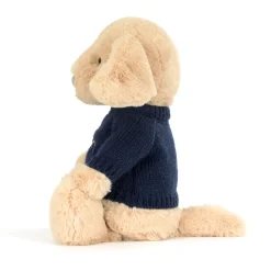 Bashful Luxe Puppy Orlando with Personalised Navy Jumper