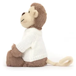 Bashful Monkey with Personalised Cream Jumper
