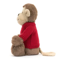 Bashful Monkey with Personalised Red Jumper
