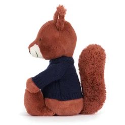 Bashful Squirrel with Personalised Navy Jumper