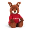 Bashful Squirrel with Personalised Red Jumper