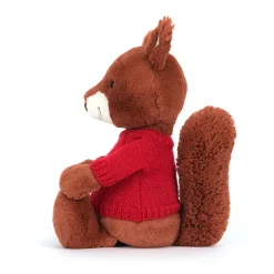 Bashful Squirrel with Personalised Red Jumper