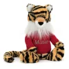 Bashful Tiger with Personalised Red Jumper