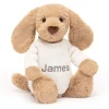 Bashful Toffee Puppy with Personalised Cream Jumper