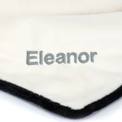 Personalised Bashful Black & Cream Puppy Blankie