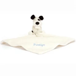 Personalised Bashful Black & Cream Puppy Soother