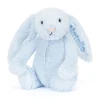 Personalised Bashful Blue Bunny Medium